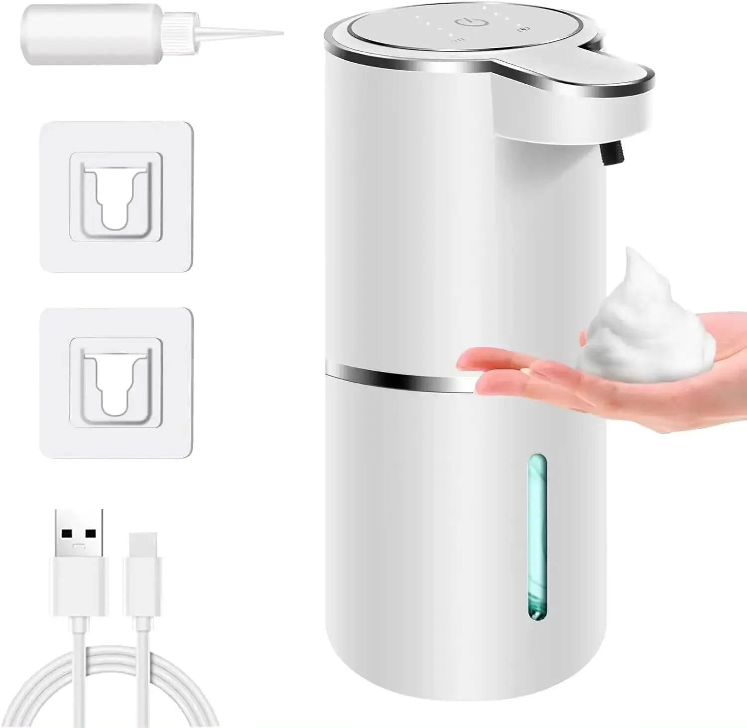 NEW 380ML Automatic Foam Soap P11 Dispenser Bathroom Smart Washing Hand Machine with USB Charging ABS 4 Level Adjustable