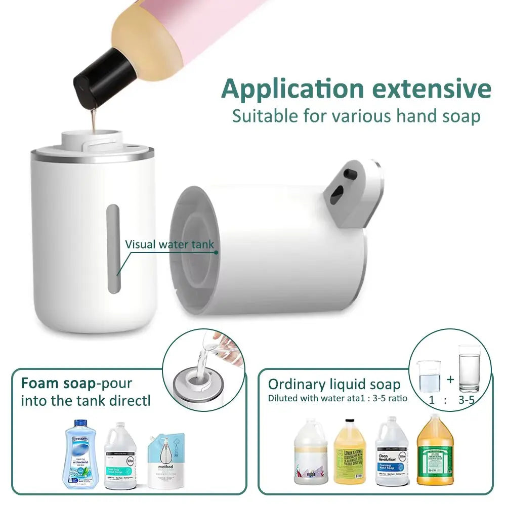 NEW 380ML Automatic Foam Soap P11 Dispenser Bathroom Smart Washing Hand Machine with USB Charging ABS 4 Level Adjustable