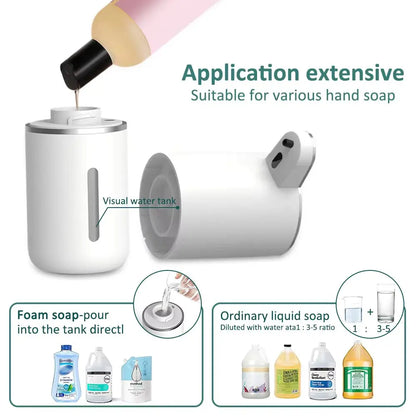 NEW 380ML Automatic Foam Soap P11 Dispenser Bathroom Smart Washing Hand Machine with USB Charging ABS 4 Level Adjustable