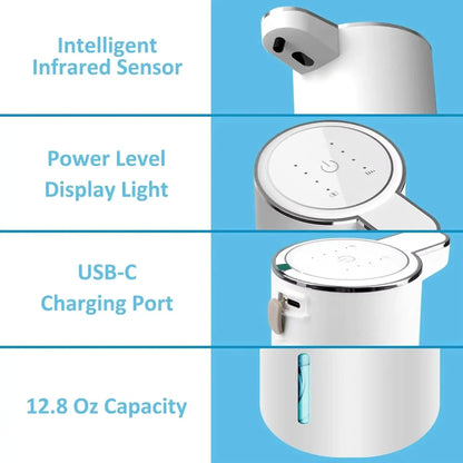 NEW 380ML Automatic Foam Soap P11 Dispenser Bathroom Smart Washing Hand Machine with USB Charging ABS 4 Level Adjustable