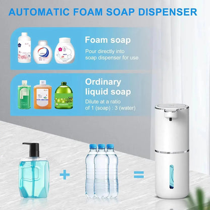 NEW 380ML Automatic Foam Soap P11 Dispenser Bathroom Smart Washing Hand Machine with USB Charging ABS 4 Level Adjustable